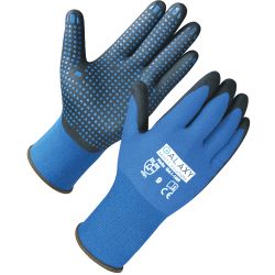 1060 X PAIRS OF NYLON + SPANDEX LINER, BLACK NBR CELLULAR FOAM COATING WITH DOTS GLOVES