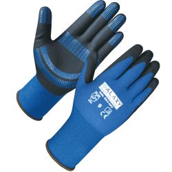 947X PAIRS OF NYLON + SPANDEX LINER, BLACK NBR CELLULAR FOAM COATING DOTS GLOVES (SIZE 7,8,9,10,11)