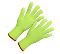 843 X PAIRS OF HI VIS LINER GLOVES (SIZE 9,10,11)