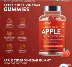 30 X 3 MONTH SUPPLY TDN NUTRITION APPLE CIDER VINGAR 90 CHEWABLE GUMMIES 540G