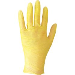 500 BOXES OF 100 YELLOW VINYL DISPOSABLE GLOVES
