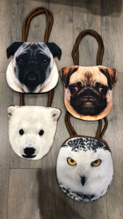 100+ MIX ANIMAL FACE SHOPPING BAGS - MEDIUM SIZE (RRP £10 EACH)