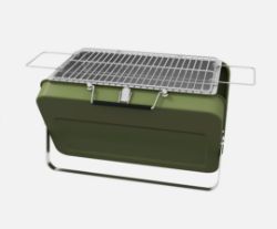FREE DELIVERY - BRAND NEW PORTABLE BBQ GRILL WITH SUITCASE DESIGN FOR CAMPING PICNIC PARTY, GREEN