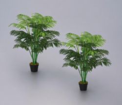 FREE DELIVERY - BRAND NEW 2 PACK 125CM/4FT ARTIFICIAL PALM PLANT, DECORATIVE TREE WITH POT