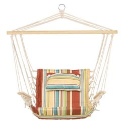FREE DELIVERY - BRAND NEW HANGING HAMMOCK SWING CHAIR SAFE WIDE SEAT INDOOR OUTDOOR STRIPE
