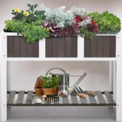 FREE DELIVERY - BRAND NEW WOODEN PLANTER RAISED ELEVATED GARDEN BED WITH SHELF OUTDOOR/INDOOR