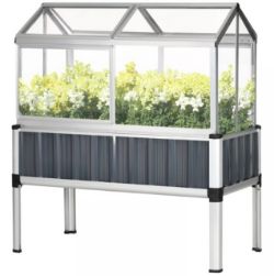 FREE DELIVERY - BRAND NEW STEEL RAISED BEDS FOR GARDEN WITH MINI GREENHOUSE AND OPENABLE WINDOWS