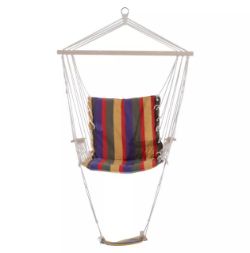 FREE DELIVERY - BRAND NEW OUTDOOR HAMMOCK HANGING ROPE W/ FOOTREST ARMREST YARD PATIO SWING SEAT