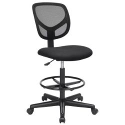 FREE DELIVERY - BRAND NEW DRAFTING STOOL CHAIR HIGH OFFICE ADJUSTABLE HEIGHT BLACK OBN15BKUK