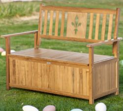 FREE DELIVERY - BRAND NEW 2 SEATER WOOD GARDEN STORAGE BENCH OUTDOOR STORAGE BOX NATURAL