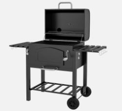 FREE DELIVERY - BRAND NEW CHARCOAL GRILL BBQ TROLLEY W/ ADJUSTABLE CHARCOAL HEIGHT & THERMOMETER