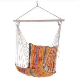 FREE DELIVERY - BRAND NEW OUTDOOR HAMMOCK CUSHIONED CHAIR PATIO SWING SEAT COTTON ORANGE YARD
