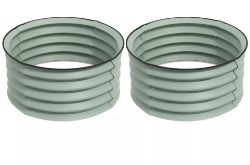 FREE DELIVERY - BRAND NEW SET OF 2 RAISED GARDEN BED METAL PLANTER BOX WITH SAFETY EDGING, GREEN