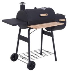 FREE DELIVERY - BRAND NEW PORTABLE CHARCOAL BBQ GRILL STEEL OFFSET SMOKER COMBO BACKYARD