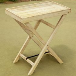 FREE DELIVERY - BRAND NEW WOODEN GARDEN TABLE, OUTDOOR SIDE TABLE 68CMX44CMX75CM, NATURAL
