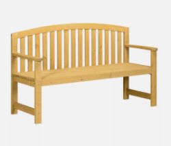 FREE DELIVERY - BRAND NEW 2 PERSON GARDEN BENCH WOODEN OUTDOOR FURNITURE WITH ARMREST ORANGE.