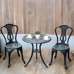 FREE DELIVERY - BRAND NEW GARDEN BISTRO SET OUTDOOR TABLE CHAIRS ALUMINIUM PATIO LAWN FURNITURE