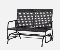 FREE DELIVERY - BRAND NEW 2 SEATER WICKER GLIDER BENCH CHAIR ROCKING CHAIR PATIO GARDEN ARMCHAIR