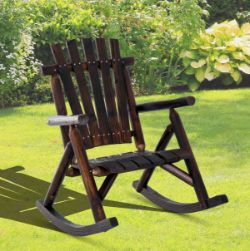 FREE DELIVERY - BRAND NEW FIR WOOD RUSTIC OUTDOOR PATIO ADIRONDACK ROCKING CHAIR PORCH ROCKER