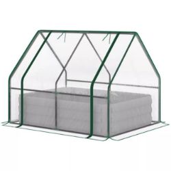 FREE DELIVERY - BRAND NEW RAISED GARDEN BED PLANTER BOX WITH GREENHOUSE, LARGE WINDOW, CLEAR