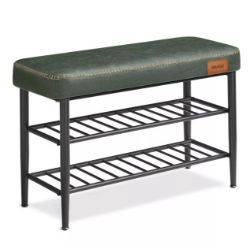 FREE DELIVERY - BRAND NEW SHOE BENCH STORAGE BENCH SHOE RACK BENCH ENTRYWAY FOREST GREEN LSB054C02