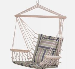 FREE DELIVERY - BRAND NEW HAMMOCK HANGING ROPE CHAIR SWING W/ CUSHION 120KG MAX MULTICOLOUR
