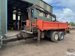 GRAB WAGON TRAILER WITH ATLAS CRANE AND DROPSIDE BODY