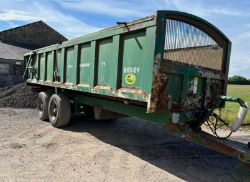 BAILEY 14 TON TIPPING TRAILER WITH SPRUNG AXLES AND DRAWBAR, 24 FOOT LONG, HYDRAULIC DOOR