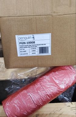 58,800 X PENGUIN LAUNDRY BAG, POLYVINYL ALCOHOL FULLY HOT WATER SOLUBLE, RED RRP £3,347.26