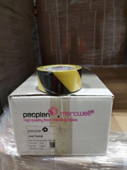 3240 X HAZARD WARNING TAPE 50MM X 33M IN YELLOW/BLACK RRP £8424.00 (1 PALLET)