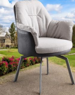 5 X JIEXI FABRIC OFFICE CHAIR WITH ARMS - ROTATABLE BOSS CHAIR WITH NO WHEELS