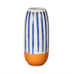 120 X NEW S&B PAROS BLUE STRIPE VASE TALL 25CM