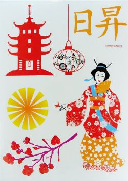375 X WALL DECO TATTOO- GEISHA