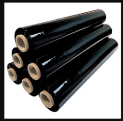 3600 ROLLS X NEW STRETCH FILM, CAST, 500MM X 250MTR, 16MU, BLACK, 38MM STANDARD CORE RRP£ 31,245.22