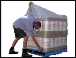 89 X NEW SHRINK FILM PALLET COVERS, 1400 X 2300MM X 1900MM, 60MU RRP £ 2,736.75