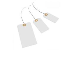 34,000 (34 PACKS OF 1000) X TRANSPAL PARTS TAGS, 140 X 70MM, WHITE RRP £ 799.68