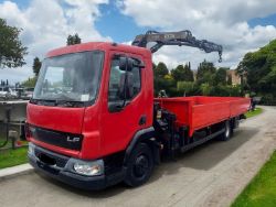 2004 DAF FA45150 DROPSIDE TRUCK WITH HIAB CRANE >>--NO VAT ON HAMMER--<<