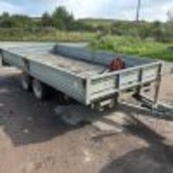 INDESPENSION 14 FOOT X 6 FOOT RECOVERY CAR TRAILER RAMPS WINCH REMOVABLE SIDES