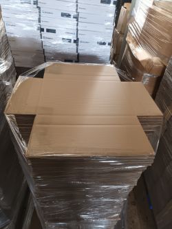 180 X FLAT PACKED CARDBOARD BOXES SIZE 46X32X7 CM
