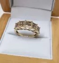 1CT COGNAC DIAMOND DRESS RING 9CT YELLOW GOLD+GIFT BOX