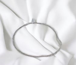 18CT WHITE GOLD GRADUATED 3/4 WAY 2.50 CARATS DIAMOND TENNIS NECK.ACES WITH VALUATION OF £7995