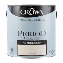 130 TINS X 2.5L CROWN PERIOD FLAT MATT EMULSION - ASSORTED COLOURS