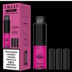 200 X HAPPY VIBES DISPOSABLE VAPES TWIST 3500 BLACKCURRENT MENTHOL