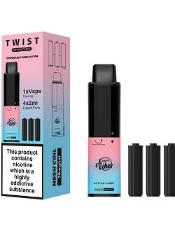 200 X HAPPY VIBES DISPOSABLE VAPES TWIST 3500 COTTON CANDY