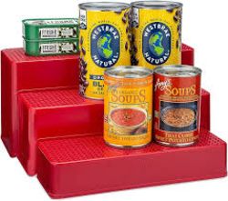 120 YOUCOPIA SHELF STEPS EXTENDABLE 3PC SET RED RRP £1800