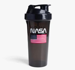 24 X LARGE 800ML PROTEIN SHAKER BOTTLES NASA INSIGNIA WORM (BRAND SMARTSHAKE)