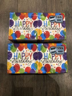 100 PACKS OF HAPPY BIRTHDAY NAPKINS (125 PCS PER PACK)
