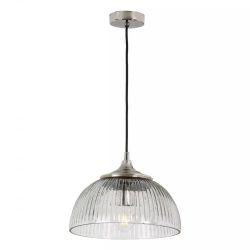 YAMBOL MODERN CEILING PENDANT LIGHT WITH RIBBED CLEAR GLASS SHADE YAM0138