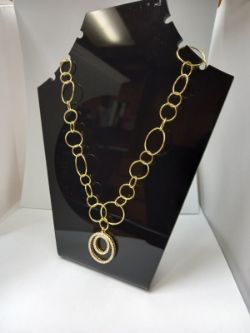 GOLD MULTI CIRCLES VERMEIL 925 SILVER ITALY NECKLACE