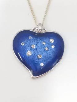 CERAMIC & SILVER HEART PENDANT & CHAIN